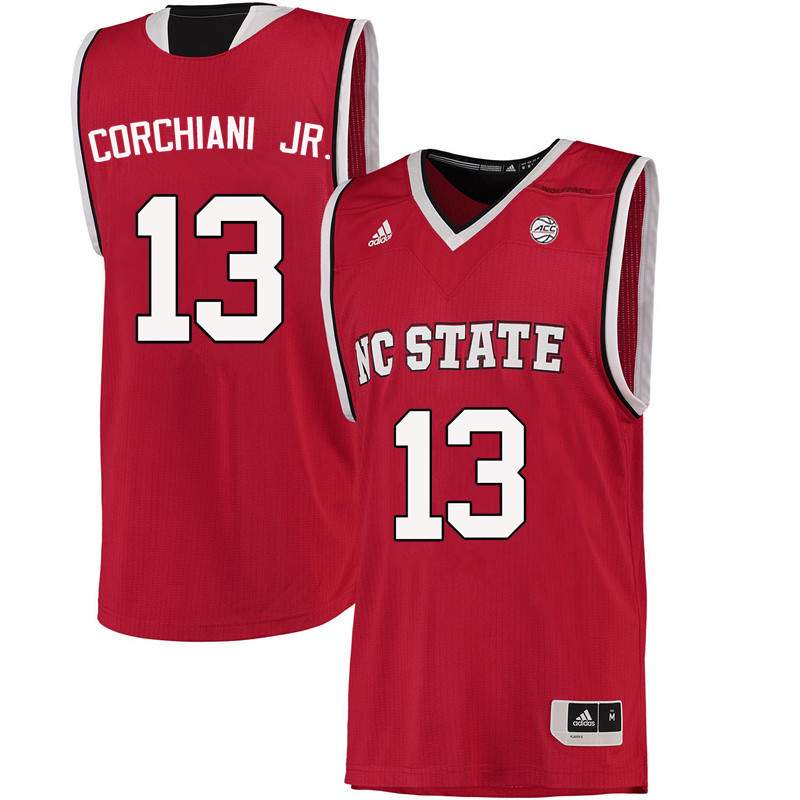 Men NC State Wolfpack #13 Chris Corchiani Jr. College Basketball Jerseys-Red - Click Image to Close